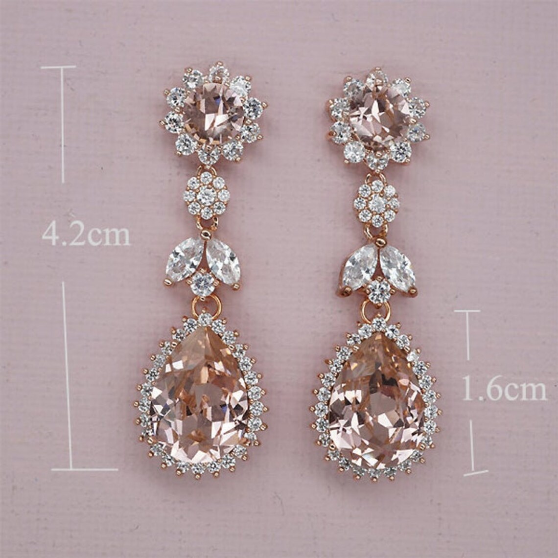 Blush Jewelry Set Blush Wedding Necklace and Earrings Set Etsy