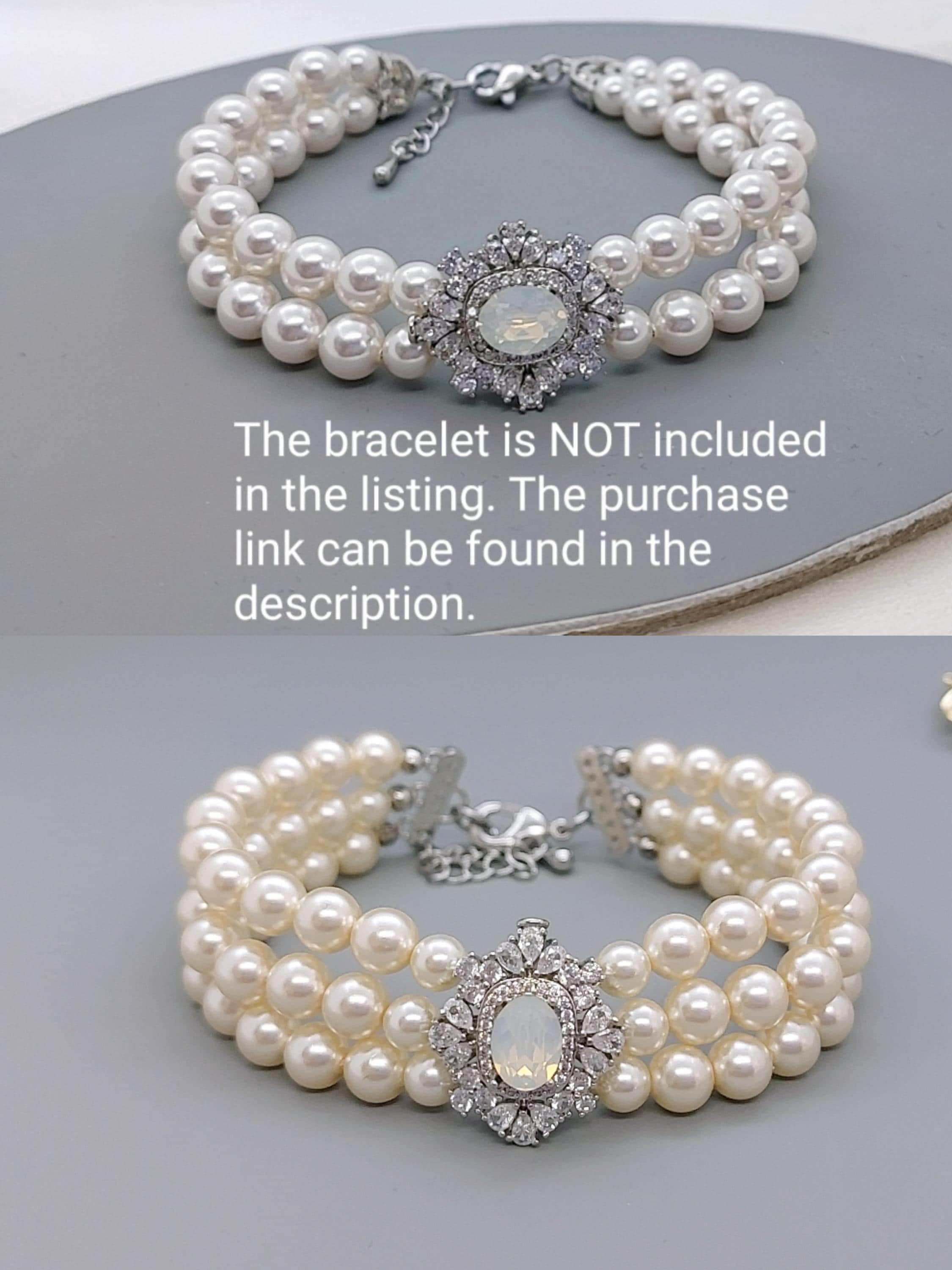 Set Gioielli Da Donna Con Perle Finte – Collana Girocollo Multifilo E Orecchini Pendenti, Eleganti E Raffinati, Per Spose E Cerimonie, 45 Cm + 8 Cm - 3