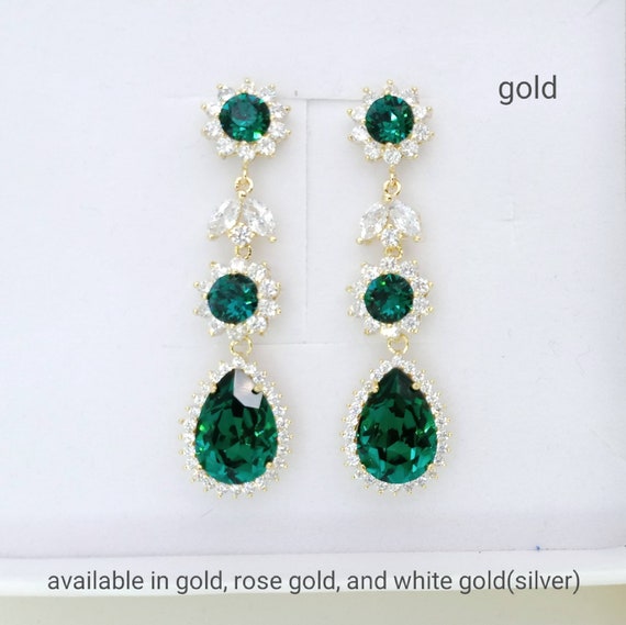 スワロフスキー エメラルドグリーン ネックレスとイヤリングセット スワロフスキー エメラルドグリーン ネックレスとイヤリングセット