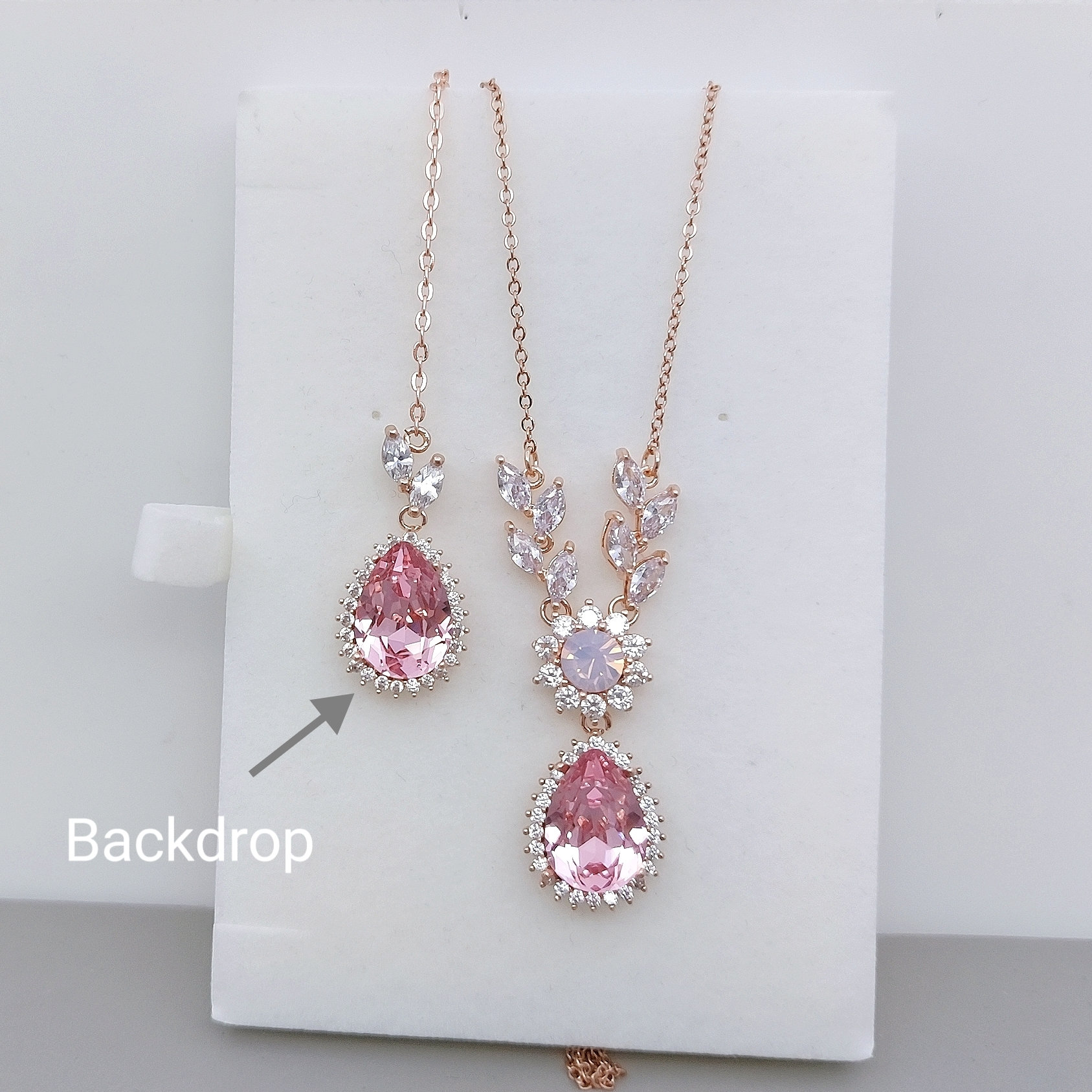 Swarovski Perfection Set, Necklace/Earrings/Bracelet Pink/Clear Crystal Swarovski Perfection Set, Necklace/Earrings/Bracelet Pink main image 3