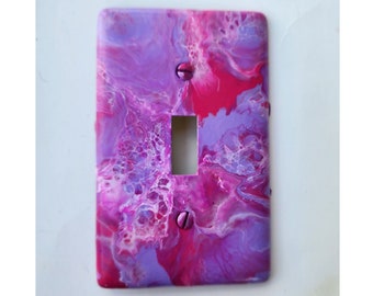 Wall Plate, Single Toggle Switch Wall Plate, Light Switch Plate, OOAK One Of A Kind, Hand Painted, Handmade