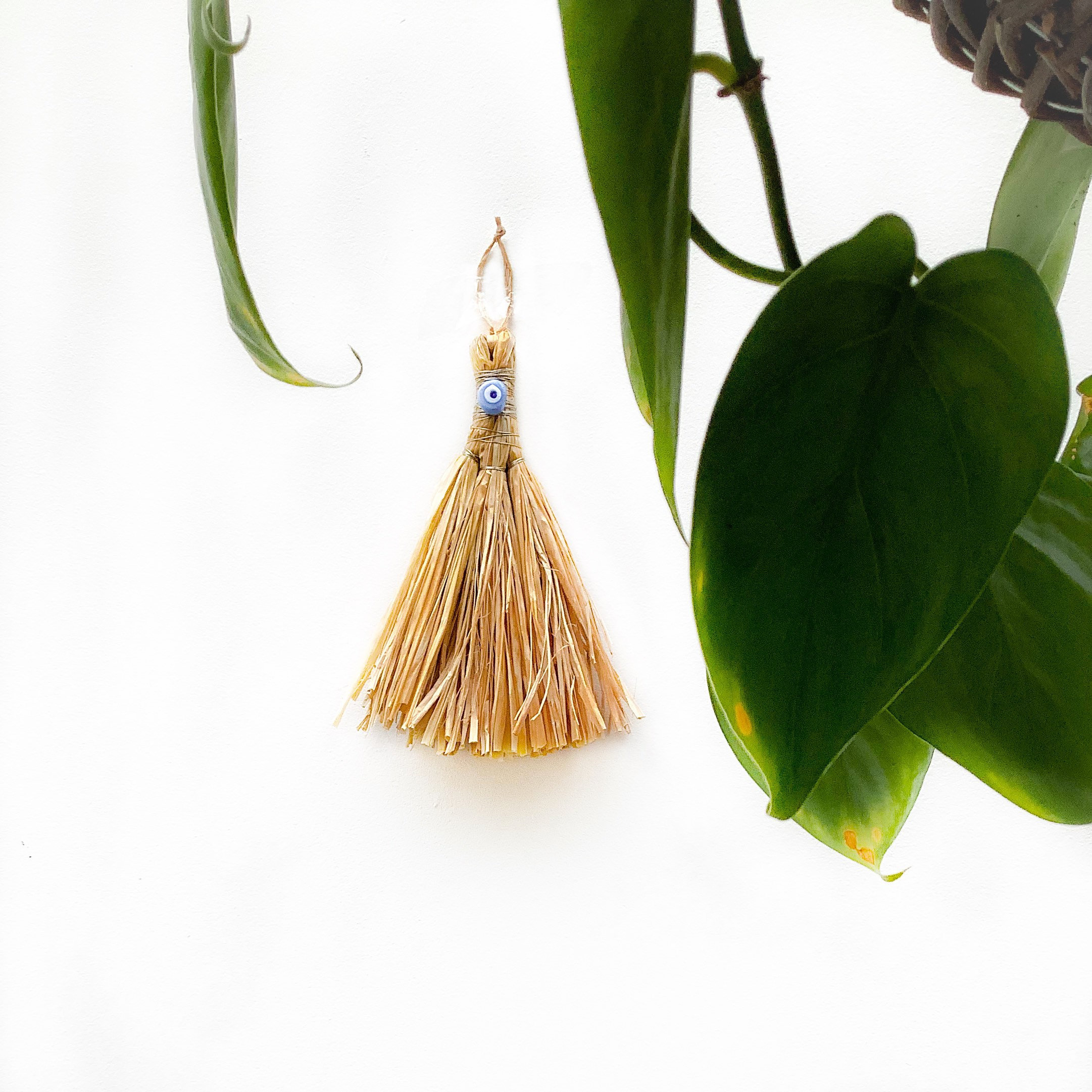 Handmade Raffia Mini Broom Wall Hanging Boho Decor Home Etsy