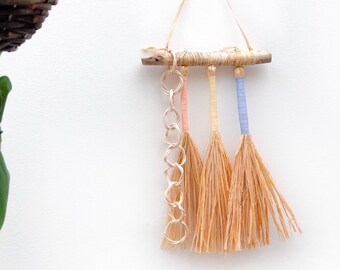 Handmade Raffia and Rattan Wall Hanging | Boho Decor | Home Decor