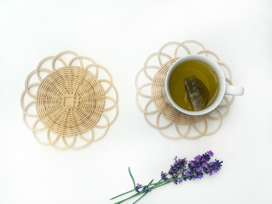 Handmade Rattan Tea Coasters Set of 2 | Bohemian Decor - Etsy