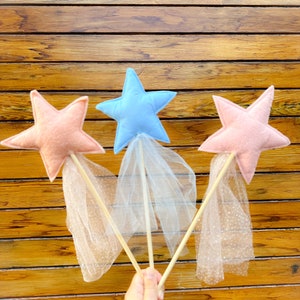 Handmade Felt Star Magic Wand Felt Star Magic Wand Gift for Kids zdjęcie 3