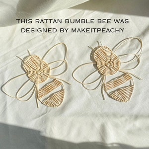 Handmade Rattan Bumble Bee Wall Decor | Nursery Art