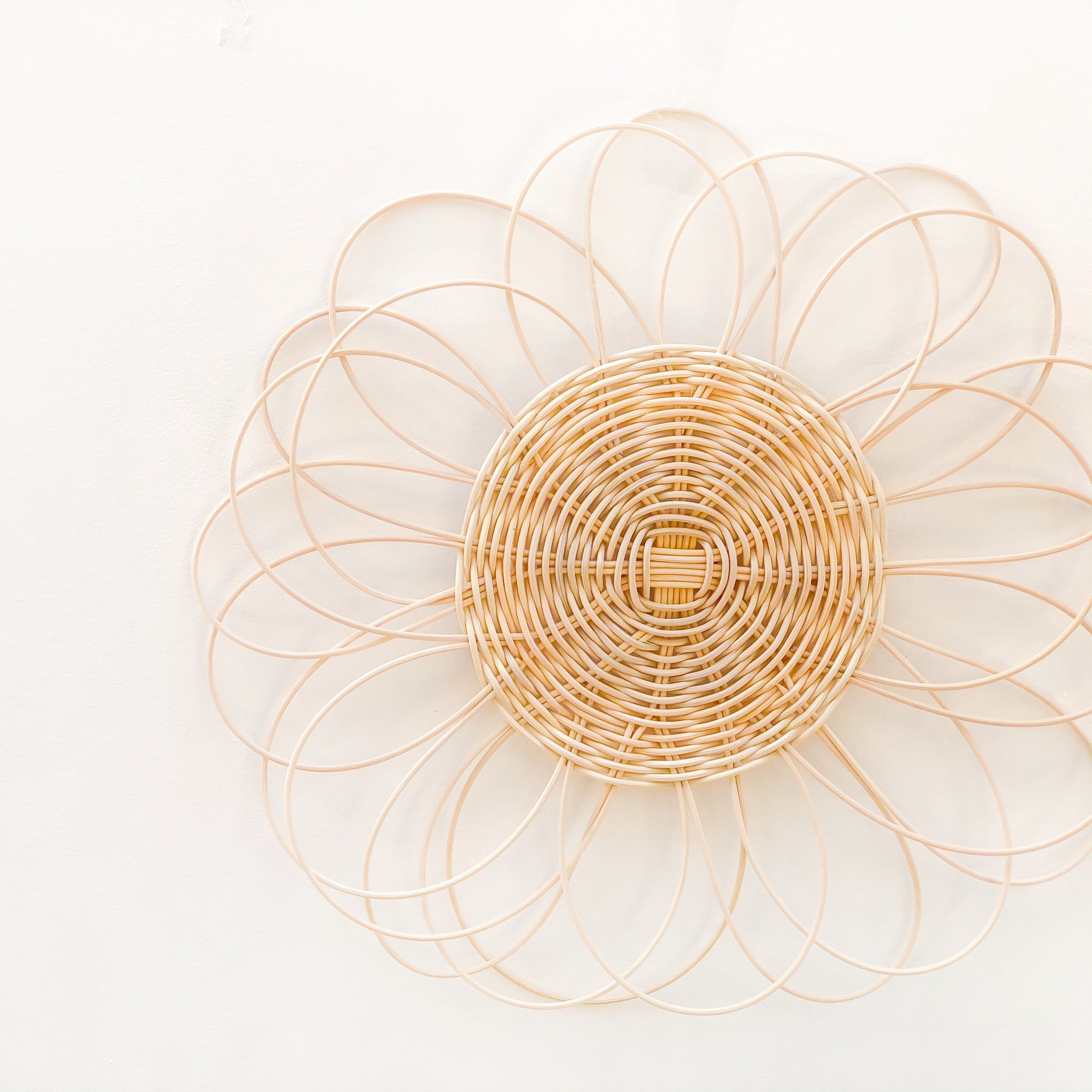 Handmade Big Flower Rattan Wall Decor Wall Hanging Wicker Etsy UK