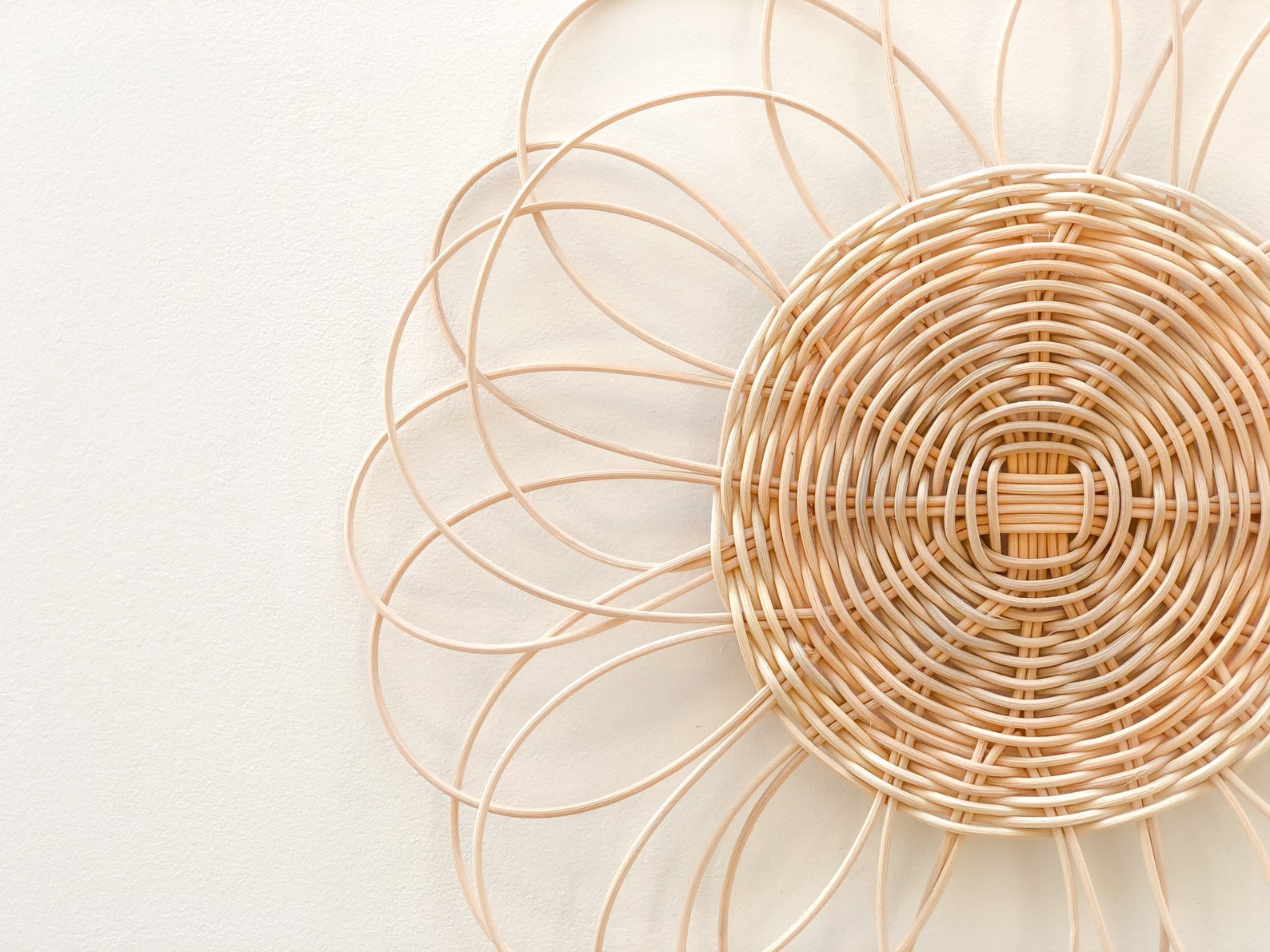 Handmade Big Flower Rattan Wall Decor Wall Hanging Wicker Etsy UK