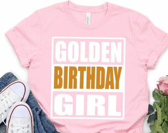 Girls Golden Birthday Girl Shirt, Golden Birthday Shirt , Golden Girl Birthday Shirt, Personalized Golden Birthday, Gold Birthday Girl