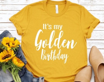 Golden Birthday Girl Shirt - Girls Golden Birthday Shirt  Gold Birthday Shirt - Golden Girl Birthday Shirt - Personalized Golden Birthday