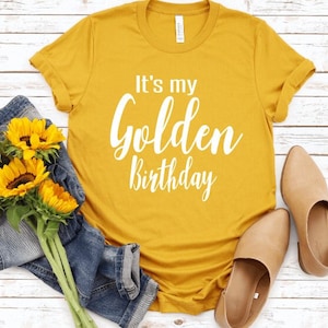 Golden Birthday Girl Shirt - Girls Golden Birthday Shirt  Gold Birthday Shirt - Golden Girl Birthday Shirt - Personalized Golden Birthday