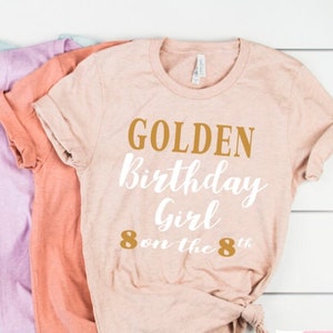 Golden Birthday Girl Shirt - Girls Golden Birthday Shirt  Gold Birthday Shirt - Golden Girl Birthday Shirt - Personalized Golden Birthday