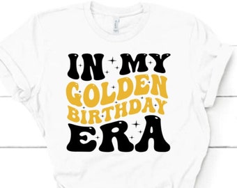 In My Golden Birthday Era Youth Shirt - Golden Birthday Girl Shirt - Girls Golden Birthday Shirt -  Golden Girl Birthday Shirt  Personalized