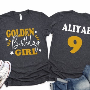 Golden Birthday Shirt, Womens Golden Birthday Shirt, Gold Birthday Shirt, Girls Golden Birthday Shirt - Personalized Golden Birthday