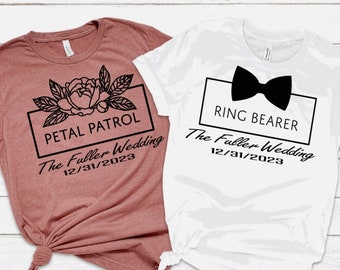 Ring Bearer Shirt Petal Patrol Shirt - Flower Girl Shirt Ring Security Shirt - Wedding Rehearsal Shirt - Ring Bearer Gift - Flower Girl Gift