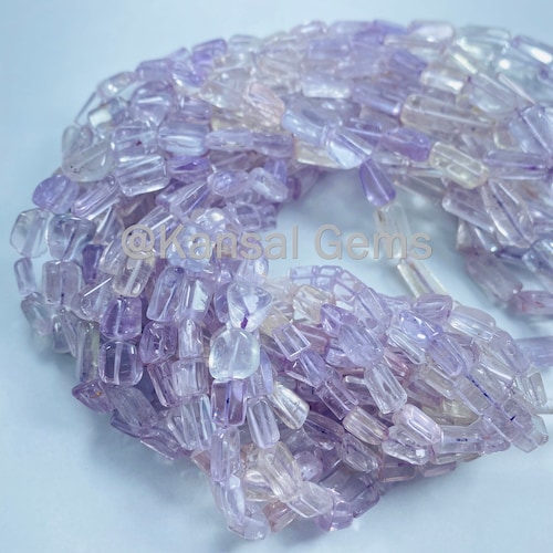 Natural Multi Kunzite Smooth Nuggets Shape Beads,22 Inches , AAA Quality outlet Natural Multi kunzite Plain Nuggets Shape Beads, Loose Gemstone