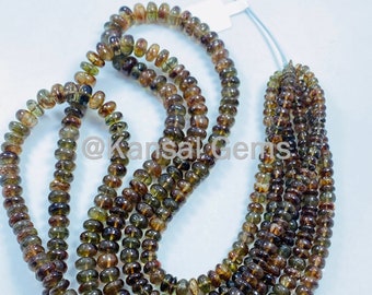 Natural Andalusite Smooth Plain Rondelle Beads, Natural Andalusite Rondelle Beads,Natural Andalusite Gemstone Beads,Size 6-8 MM 20 INCHES