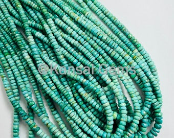 Sleeping Beauty Turquoise Faceted Rondelle Beads: 20 Inch Strand