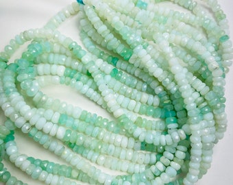 Faceted Peruvian Opal Rondelle Beads - 20 inch Strand