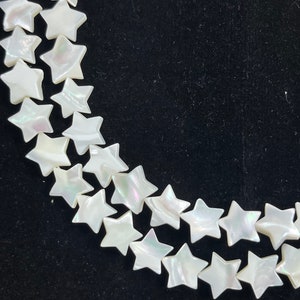 White Mother of Pearl Star Beads: 10mm DIY Jewelry Supply