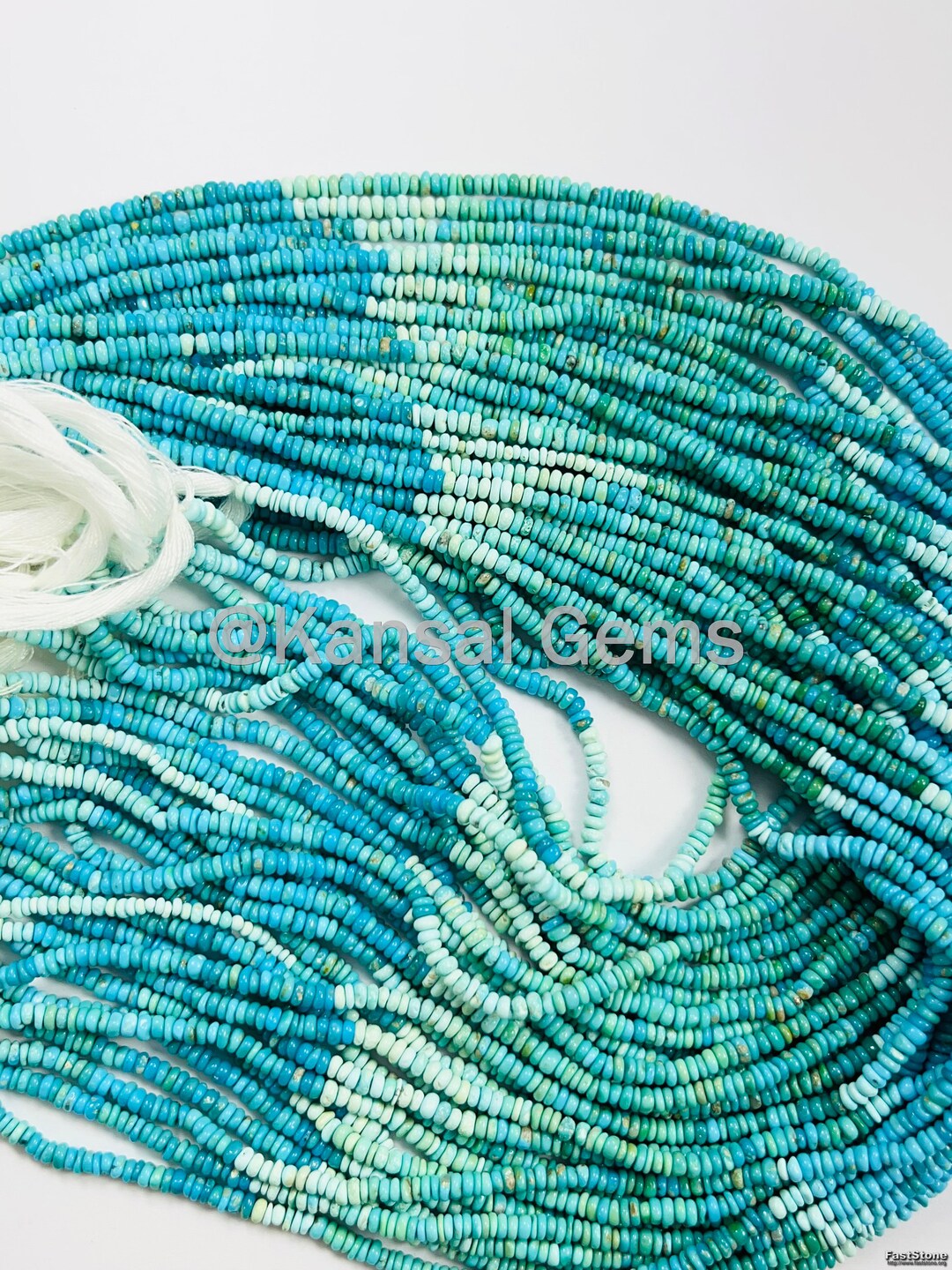 Natural Sleeping Beauty Turquoise Smooth Rondell Beads, Smooth ...