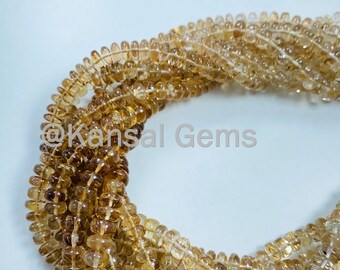 AAA Imperial Topaz Rondelle Beads: Natural Gemstone, 13 Inch Strand
