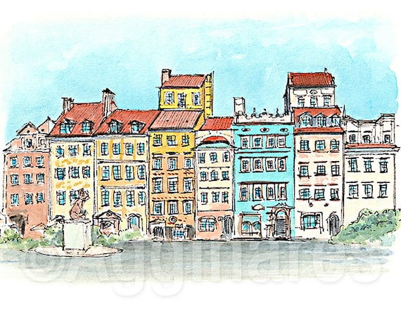 ポーランド ワルシャワ 油絵 キャンバス 額入り ポーランド ワルシャワ 油絵 キャンバス 額入り
