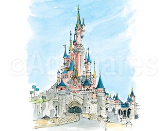 Disneyland Paris Zeichnung - Castle rock. | Vorlagen | Ausmalbilder