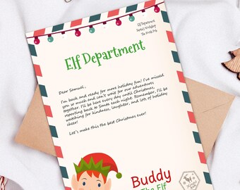 Editable Elf Letter Template Canva Template Letter From the Elf