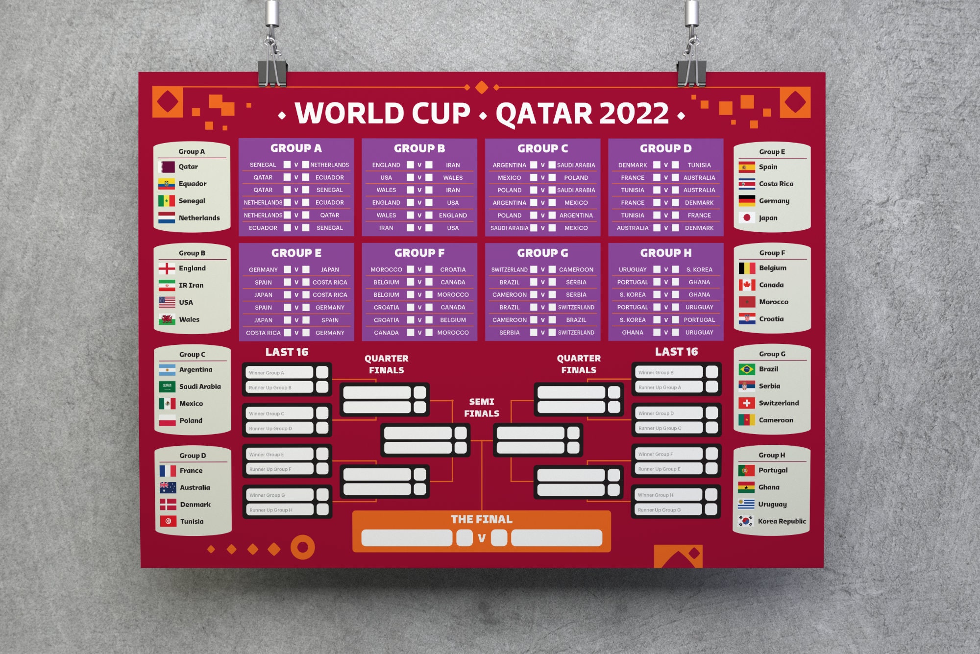 FIFA World Cup 2022 Wall Chart