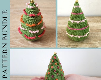 Crochet Pattern Bundle, Crochet Christmas Tree Pattern Bundle, Crochet Christmas Ornaments Pattern, PDF Digital Download