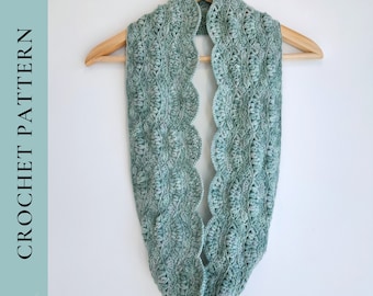 CROCHET PATTERN Infinity Scarf Crochet Pattern, Lace Infinity Scarf Pattern, PDF Instant Download