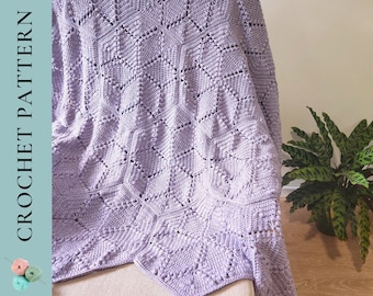 CROCHET PATTERN Hexagon Crochet Blanket Pattern, Crochet Hexagon Afghan Pattern, PDF Instant Download
