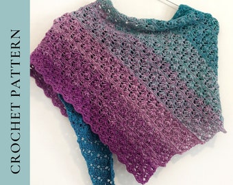 CROCHET PATTERN shawl, Flowers for Simone Crochet Shawl Pattern, Crochet Wrap Pattern, PDF Digital Download