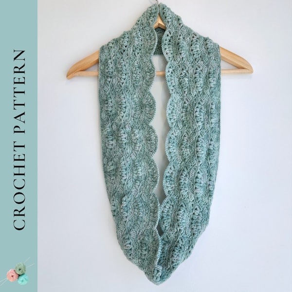 CROCHET PATTERN Infinity Scarf Crochet Pattern, Lace Infinity Scarf Pattern, PDF Instant Download