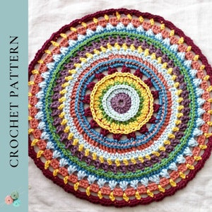 Mandala Crochet pattern, Crochet Placemat Coaster, DIY Mandela tutorial PDF Instant download Overlay crochet trivet Table mat pattern