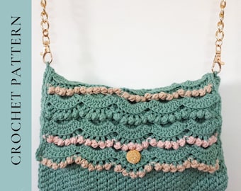 Crochet Bag Pattern, Pearls of the Sea Clutch Crochet Pattern, Crochet Purse Pattern, PDF Instant Download