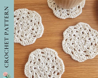 Easy Coasters Pattern Crochet Pattern, Flower Crochet Coaster Pattern, Crochet Coasters Pattern, PDF Digital Download