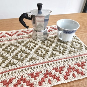 CROCHET PATTERN Bohemian Placemat Pattern, Crochet Mosaic Placemat Pattern, Crochet Home Decor Pattern, PDF Instant Digital Download bild 3