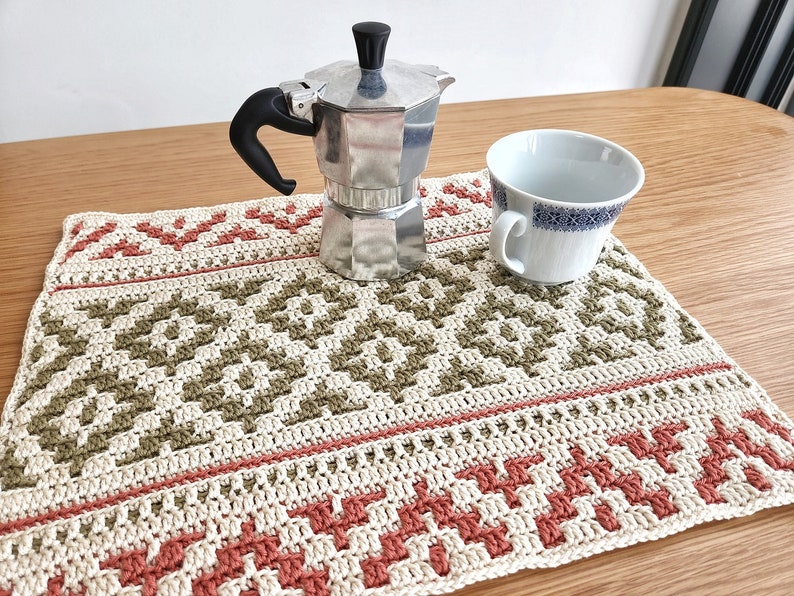 CROCHET PATTERN Bohemian Placemat Pattern, Crochet Mosaic Placemat Pattern, Crochet Home Decor Pattern, PDF Instant Digital Download bild 3