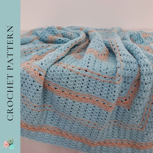 Iris Stitch Blanket Crochet Pattern, Ella's Lullaby Baby Blanket PDF pattern, Middle Out Afghan Crochet Pattern