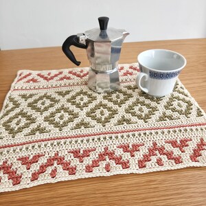 CROCHET PATTERN Bohemian Placemat Pattern, Crochet Mosaic Placemat Pattern, Crochet Home Decor Pattern, PDF Instant Digital Download bild 6