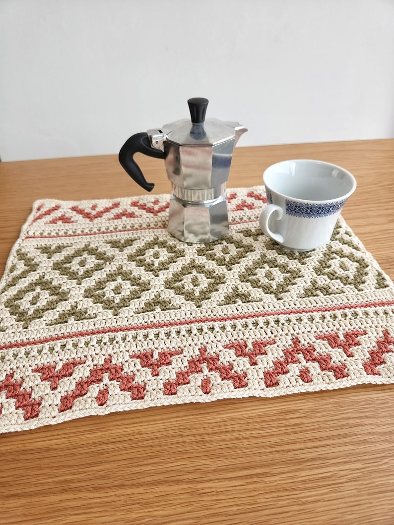 CROCHET PATTERN Bohemian Placemat Pattern, Crochet Mosaic Placemat Pattern, Crochet Home Decor Pattern, PDF Instant Digital Download bild 6