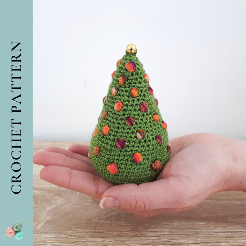 CROCHET PATTERN Christmas Tree Ornament Pattern, Tiny Christmas Tree Crochet Pattern, PDF Digital Download image 1