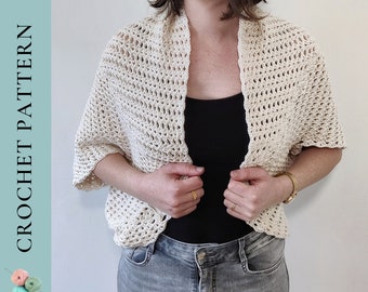 CROCHET PATTERN Cocoon Shrug Crochet Pattern, Easy Cardigan Crochet Pattern, PDF Instant Download