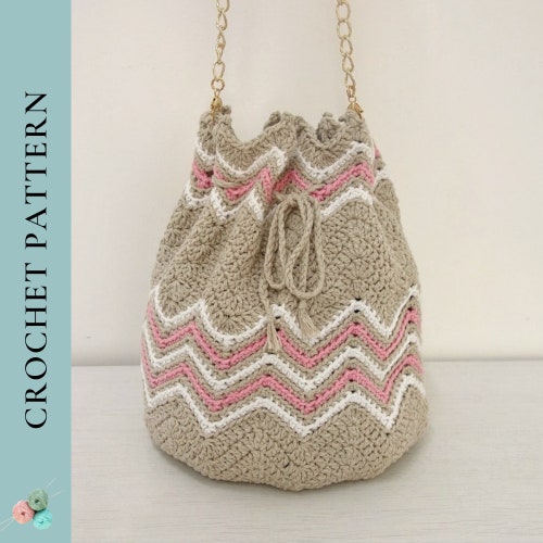 Flat Drawstring Bag Crochet Pattern PDF Download Small Bag Etsy