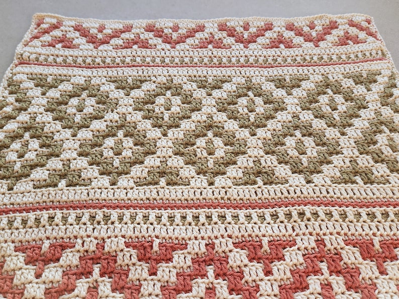 CROCHET PATTERN Bohemian Placemat Pattern, Crochet Mosaic Placemat Pattern, Crochet Home Decor Pattern, PDF Instant Digital Download bild 4