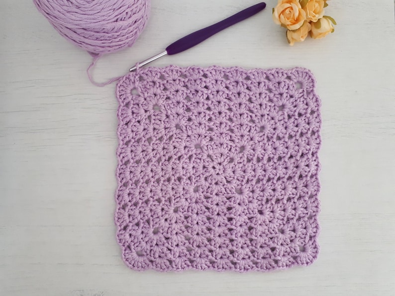 CROCHET PATTERN Hot Pad, Iris Stitch In a Crochet Square Pattern, PDF Digital Download Pattern image 5