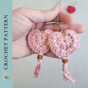 PATTERN: Crochet Heart Keychain Pattern, Crochet Keychain Pattern, Crochet Heart PDF Download Pattern