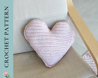 CROCHET PATTERN Heart Pillow Crochet Pattern, Crochet Heart Pattern, Valentine Crochet Pattern, PDF Instant Download